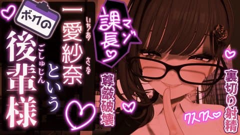 【尊厳破壊♡】一愛紗奈というボクの後輩様(ごしゅじんさま)【裏切り射精♡】