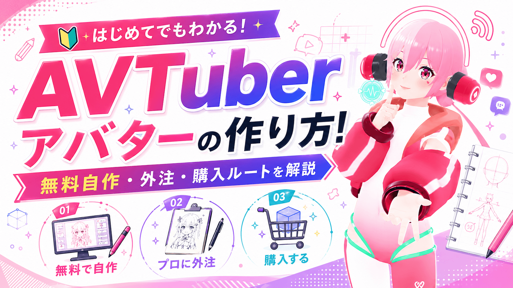 AVTuberアバターの作り方!無料自作・外注・購入ルートを解説